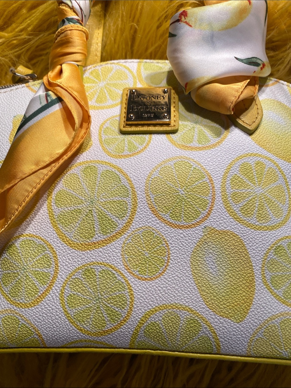 Dooney & Bourke Yellow Lemon-Print Top-Handle Satchel With Dustbag Bundle - Picture 6 of 10